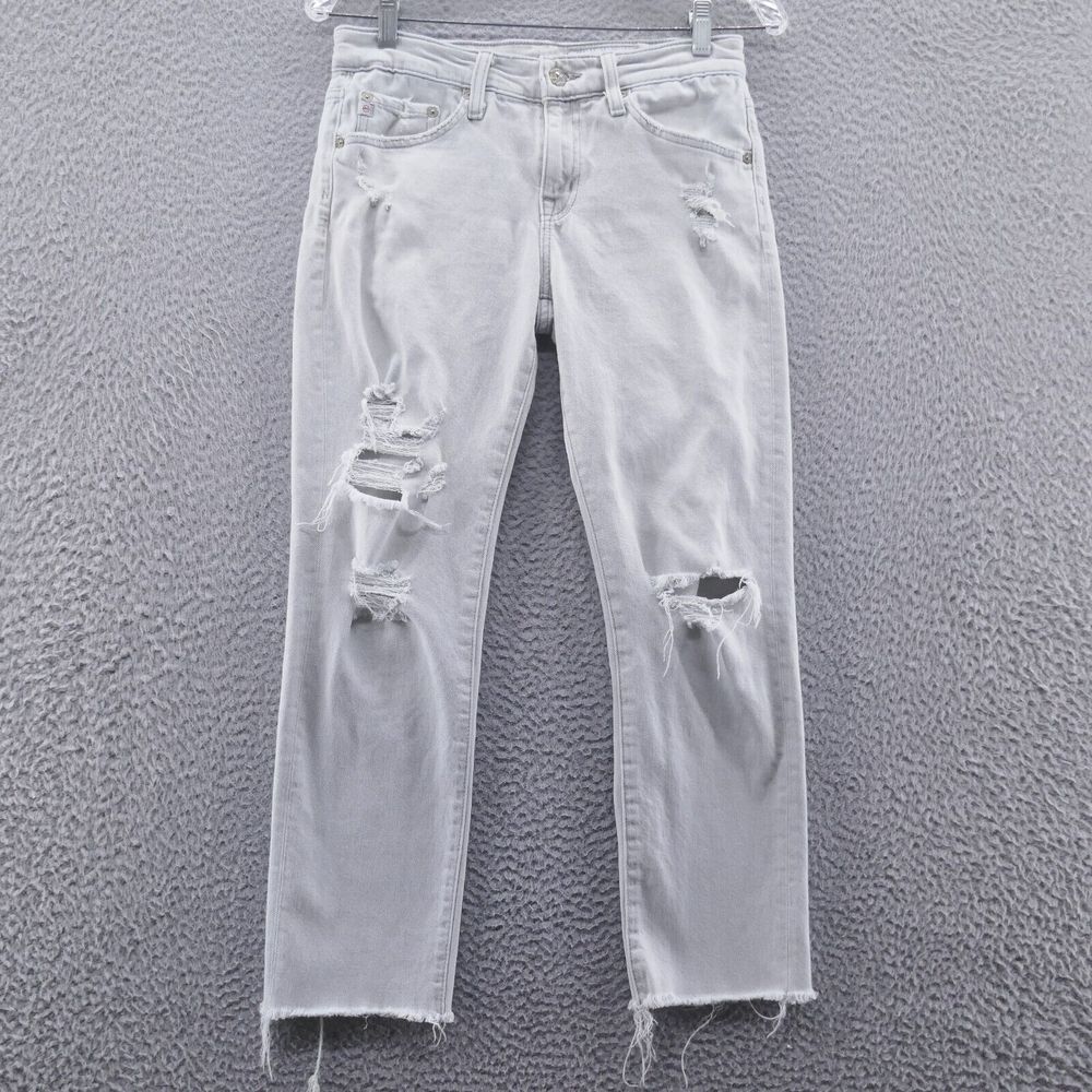 Adriano Goldschmied Womens‎ Ex Boyfriend Slouchy Slim Jeans 25 White Distressed